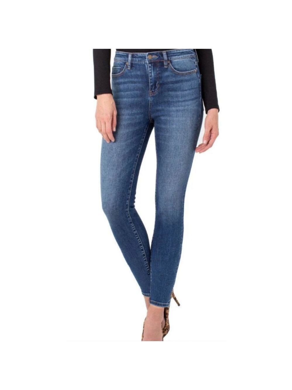 Liverpool Petite High Rise Ankle Skinny Jeans Blue Denim Size 12P